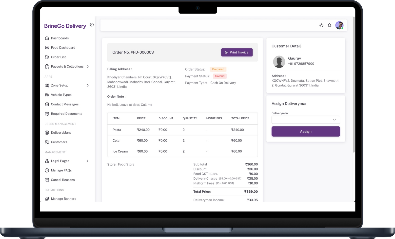 Healthcare Admin Console Mockup