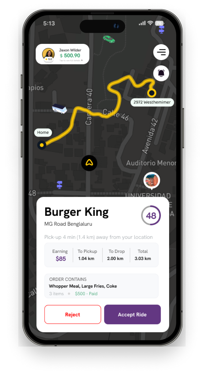 Courier Driver Mobile App Mockup