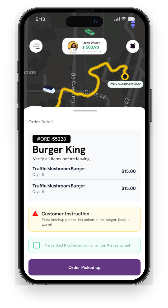 Grocery Courier App Mockup