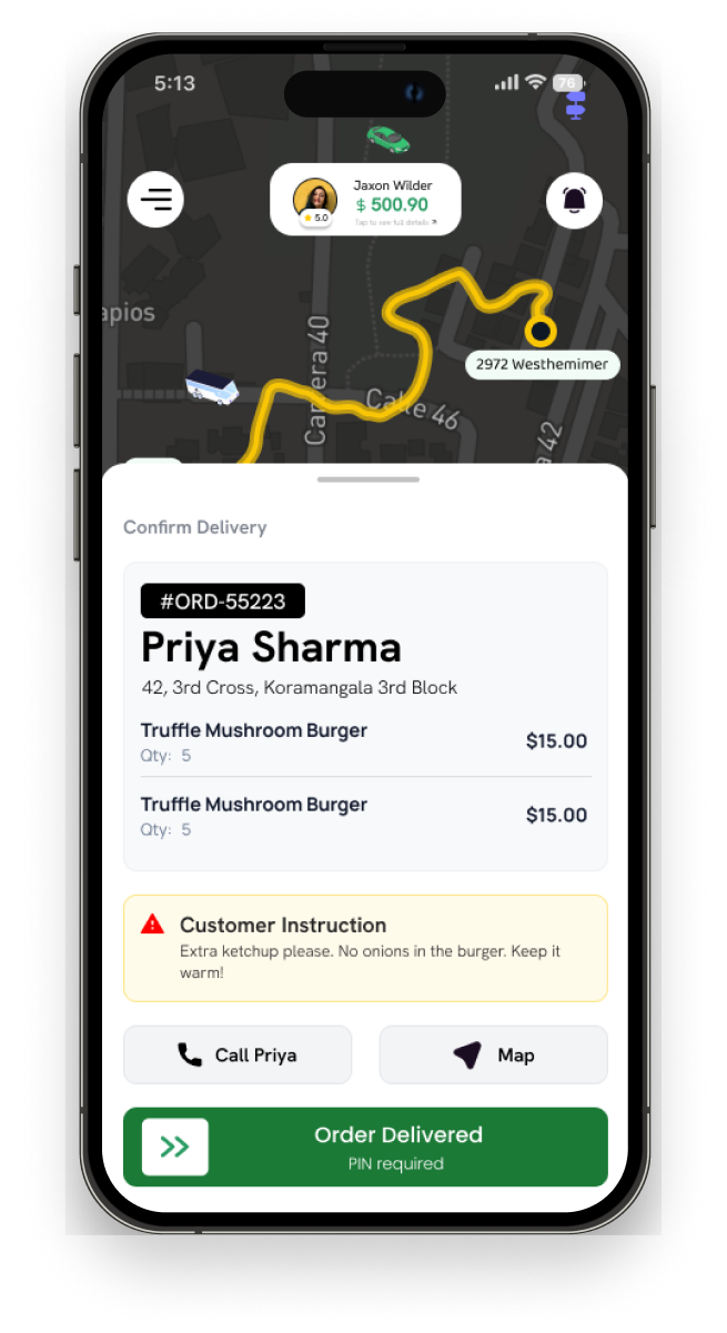 Driver App Mockup