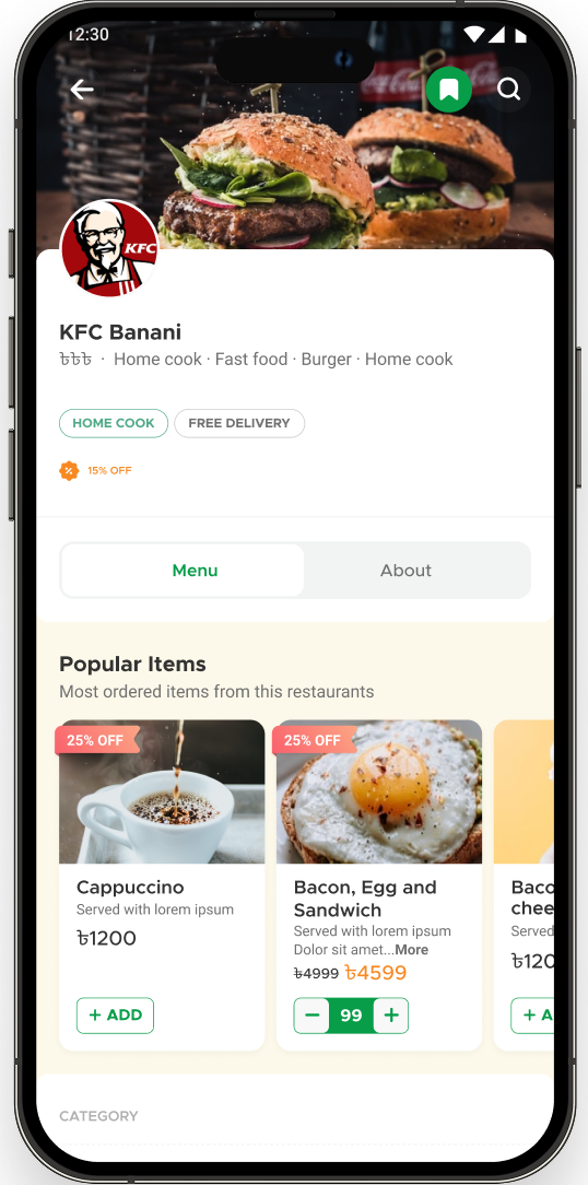 Food Delivery Customer Mobile App