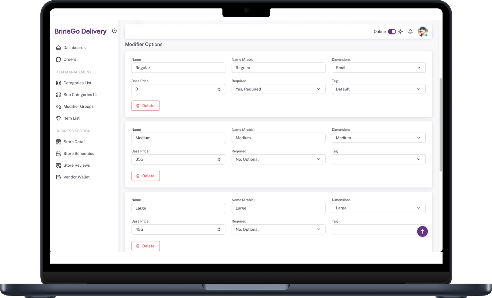 Store Inventory Portal Mockup