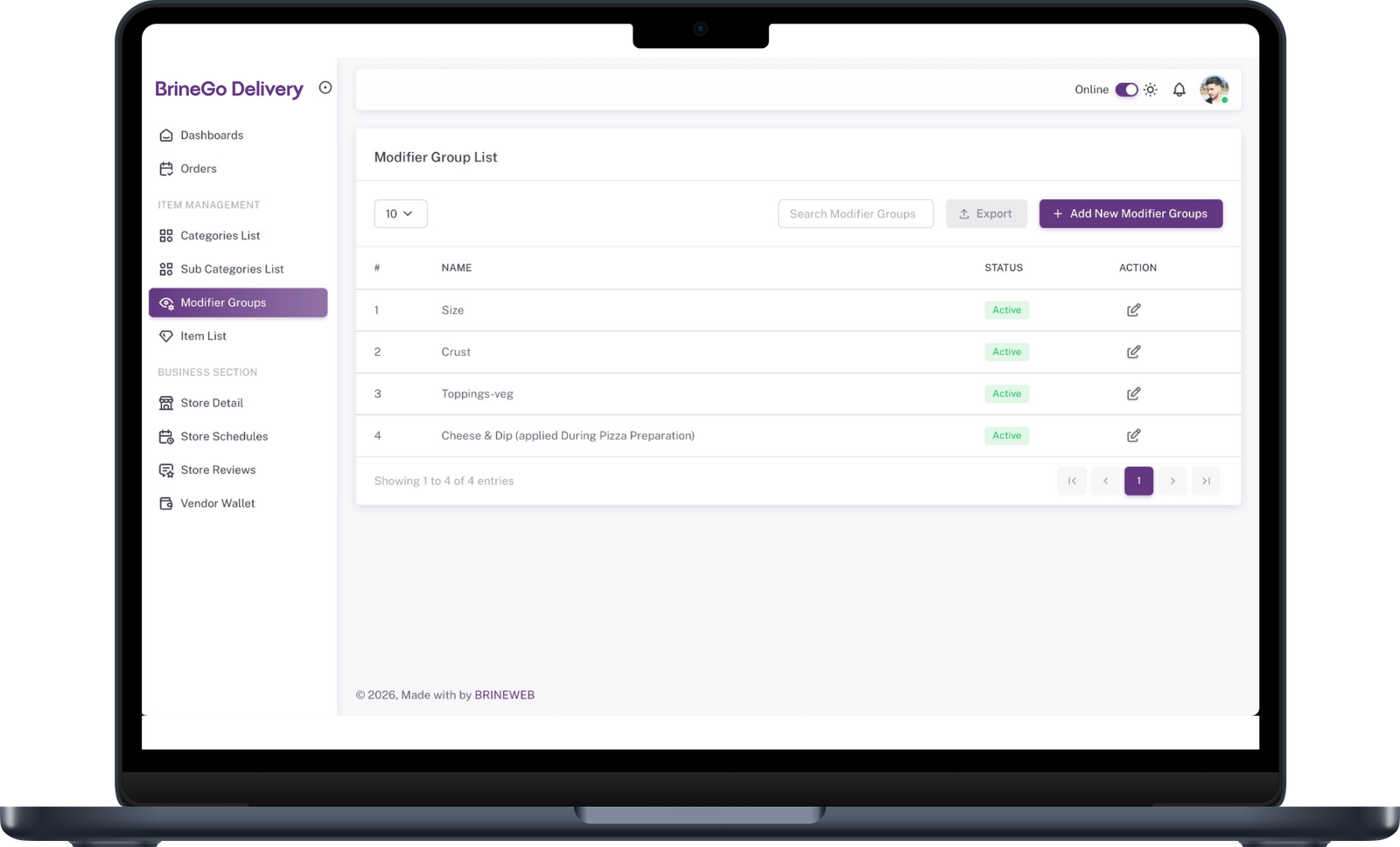Store Partner Portal Mockup