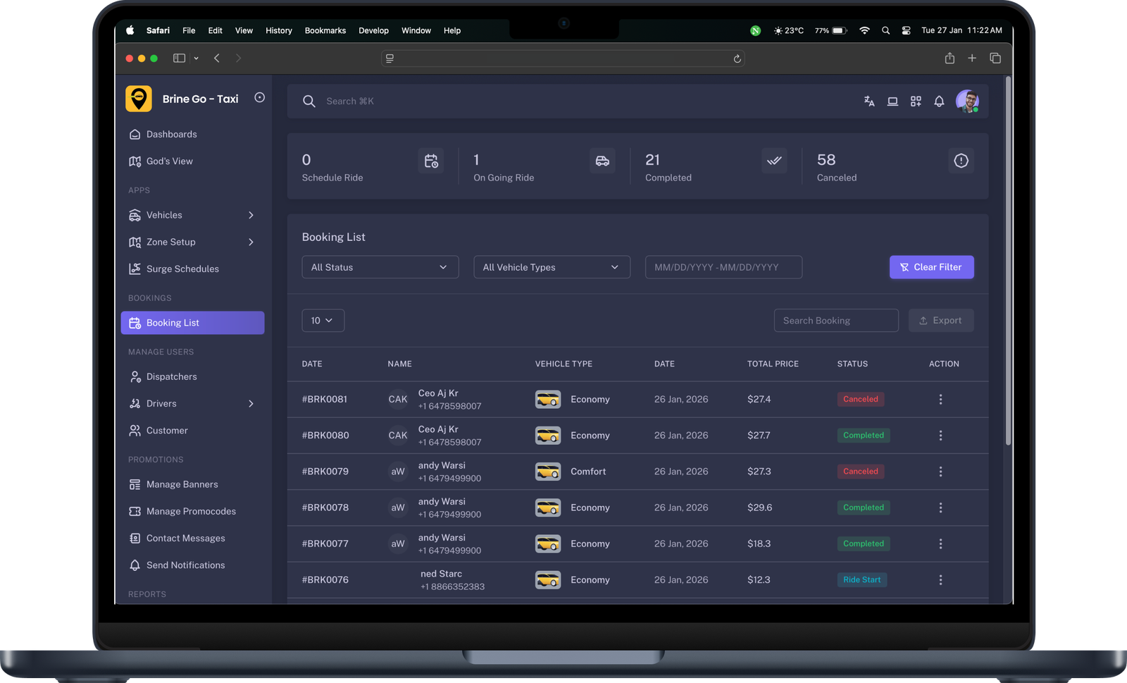 Admin Fleet Management Console