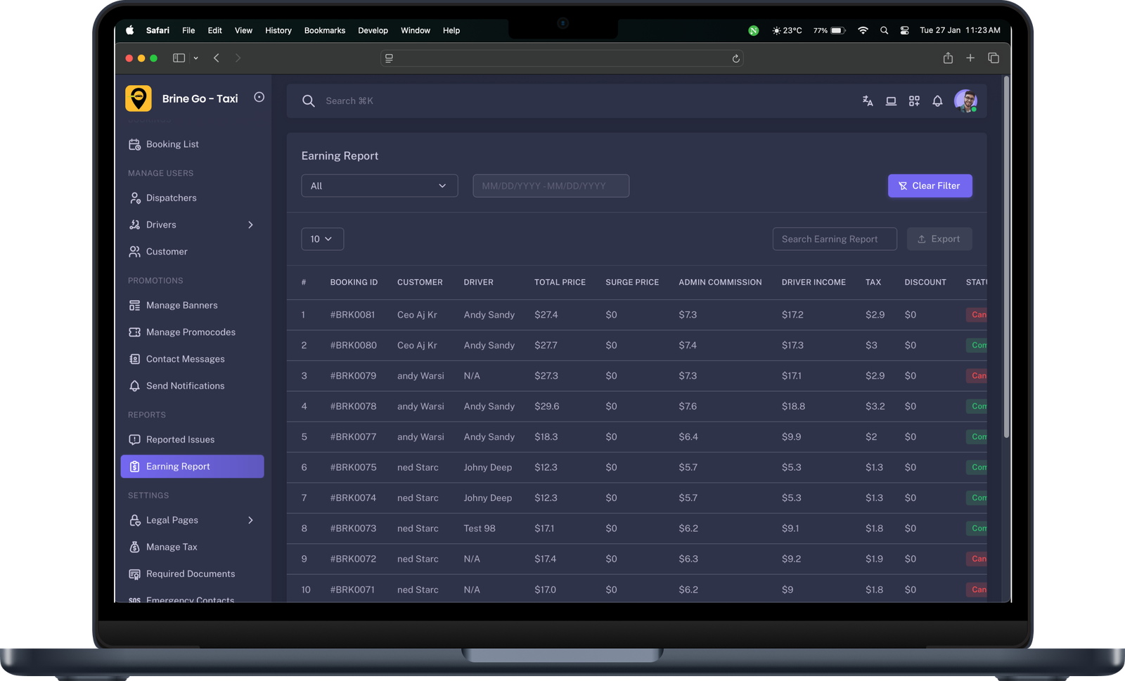 Luxury Admin Console Mockup
