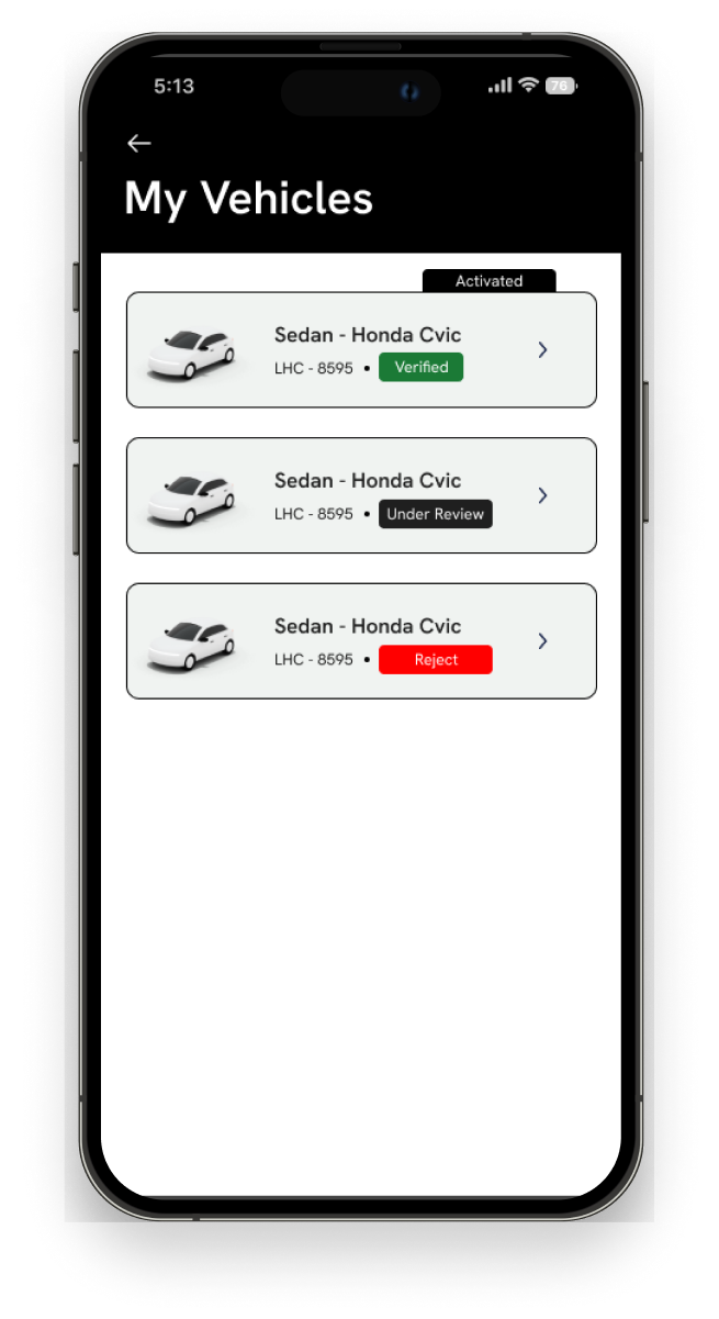 Captain Driver App Mockup
